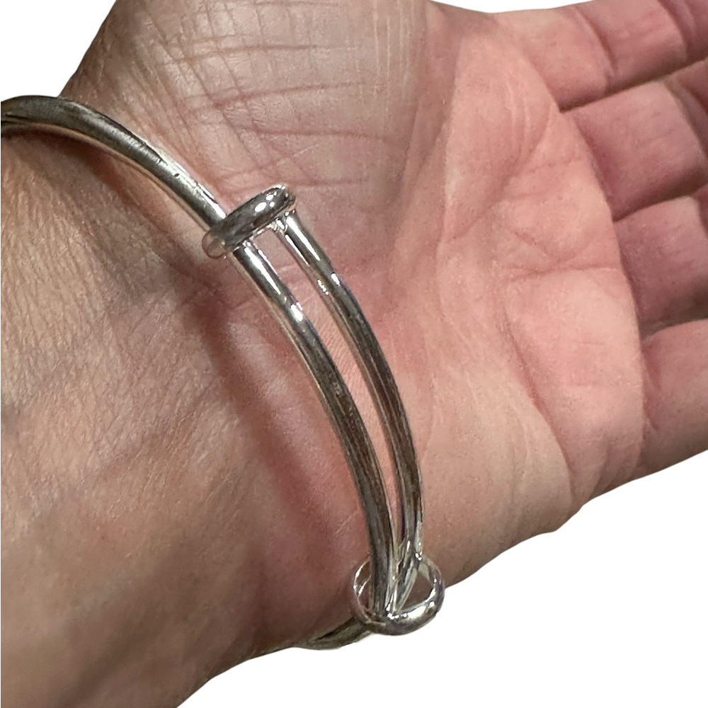Silver Twist Bangle Stackable Bracelet - image 4